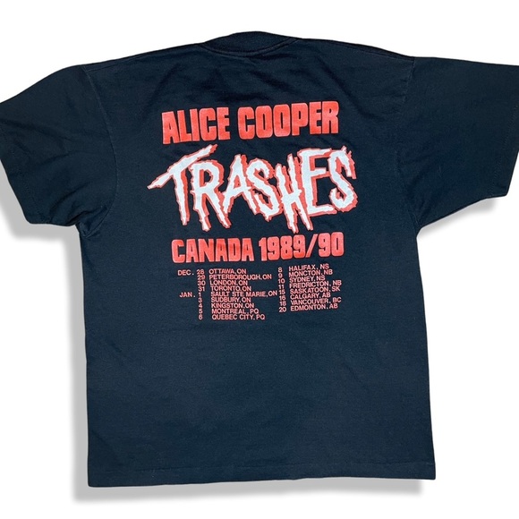 Rare Vintage 1989/90 Alice Cooper Trashes Tour Band Tee - Picture 2 of 5